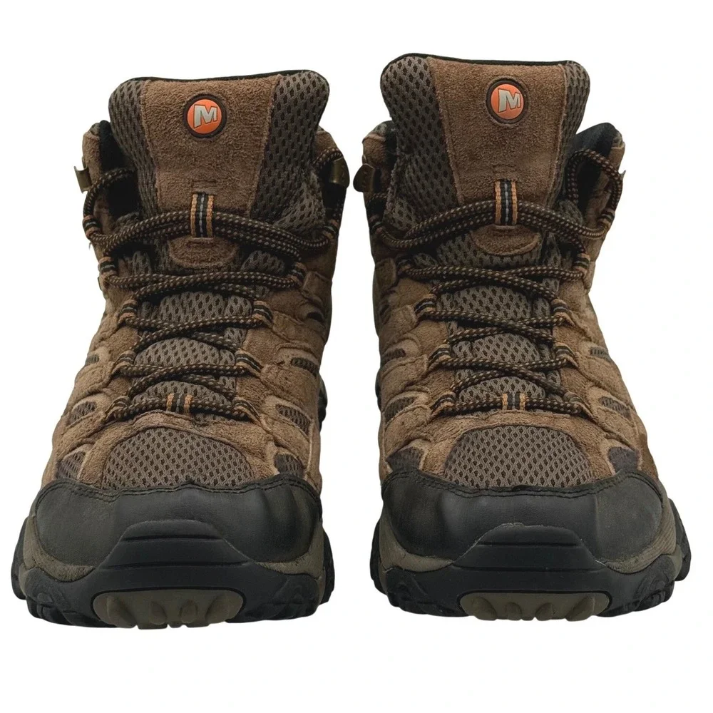 Merrell Moab 2 Mid Waterproof Hiking Boots Vibram Men's Size 10.5 Earth Brown